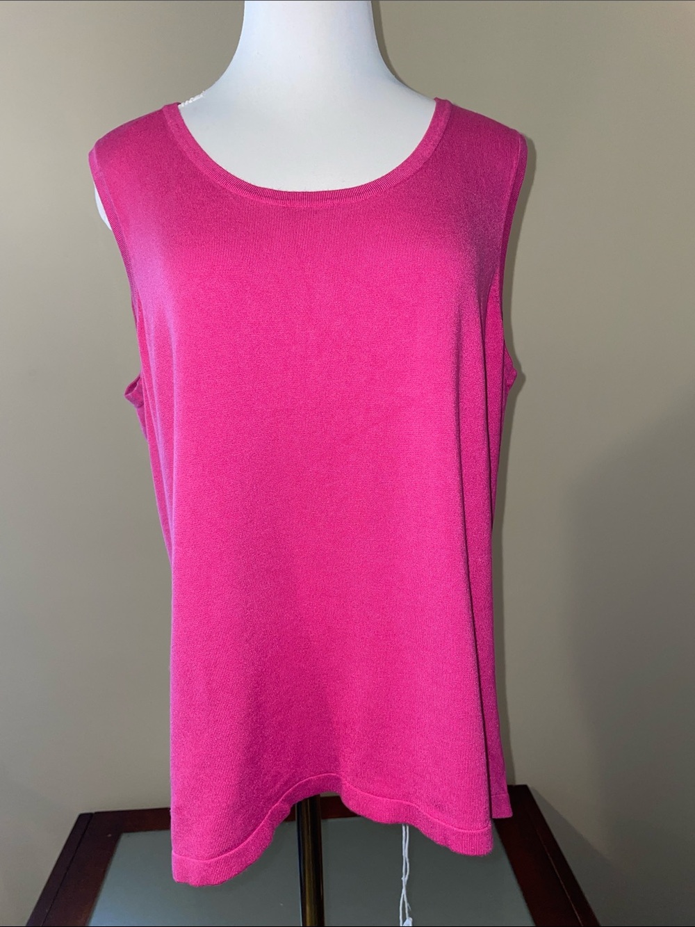 Laura Ashley Sleeveless Pink Knit Tank Top | L